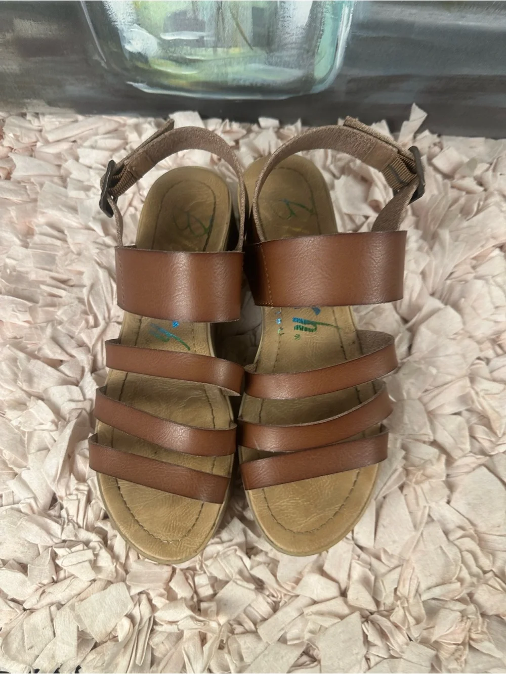 Blowfish Malibu Brown Platform Wedge Sandals